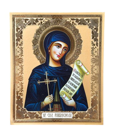 icoană Sfânta Parascheva litografie 15x18 cm