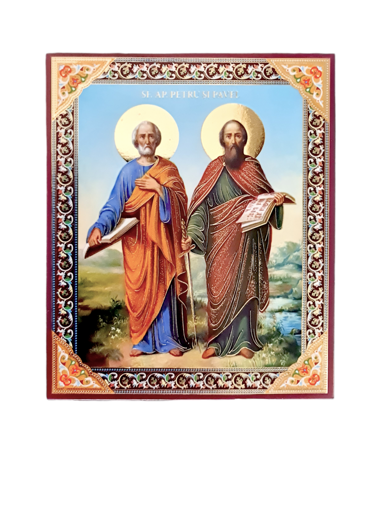 LITOGRAFIE PE MDF 10/12- SF. APOSTOLI PETRU SI PAVEL (model 1)