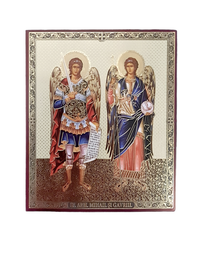 LITOGRAFIE PE MDF 10/12 - SF. ARHANGHELI MIHAIL SI GAVRIL (model 1)