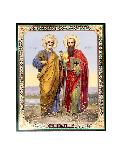 LITOGRAFIE PE MDF 15/18- SFINTII APOSTOLI PETRU SI PAVEL