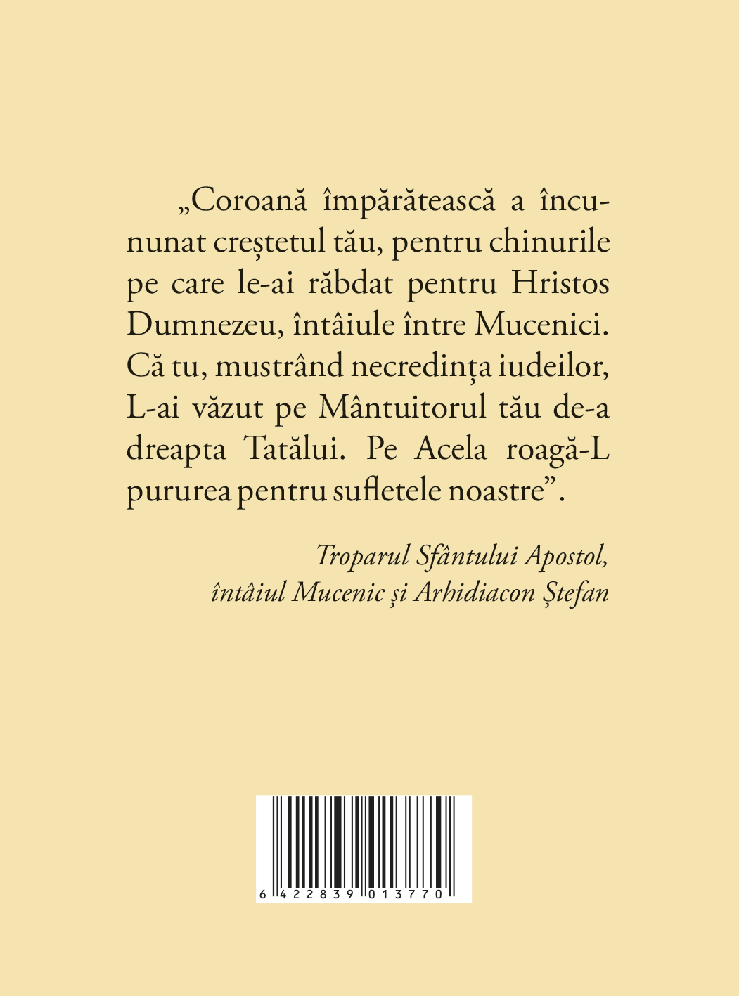 Acatistul Sf. Apostol, Intaiul Mucenic şi Arhidiacon Stefan