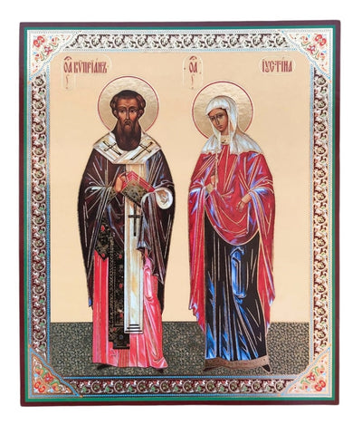 LITOGRAFIE 15/18- SF. MUCENICI CIPRIAN SI IUSTINA